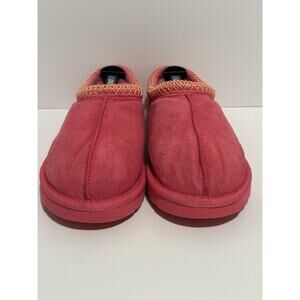 UGG womens 10 Tasman Pink Rose Suede Faux Fur Lined Slip-On Slippers solid lined